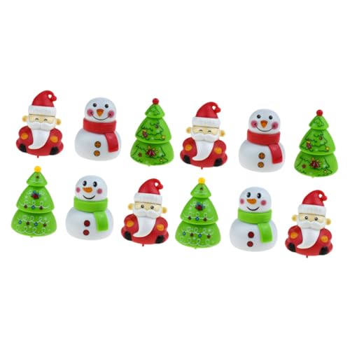 CLISPEED 12 Stück Teiliges Weihnachts Pull Back mit Santa Claus Schneemann und Weihnachtsbaum Figuren Langlebige Spielzeuge zur Tischdekoration und Geschenkidee von CLISPEED