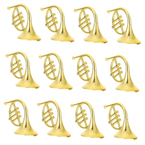 CLISPEED 12 Stück Teiliges Weihnachtsbaumschmuck Goldene Musikinstrumente Modell Detailreiche Girlanden Anhänger Geeignet für DIY Weihnachtsbaumdeko und Sammler von Miniatur Instrumenten von CLISPEED