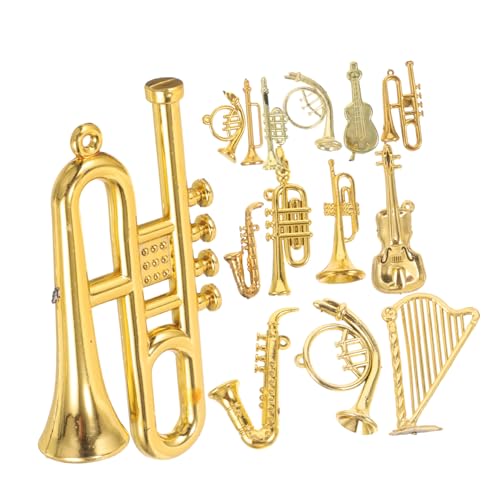 CLISPEED 14 Stück Teiliges Miniatur Musikinstrumente Set Christbaumschmuck Bunte Kleine Instrumente Handliche DIY Anhänger für Weihnachtsbaum und Basteldekorationen von CLISPEED
