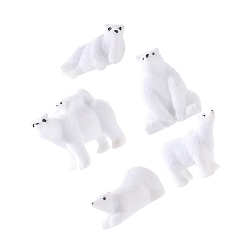 CLISPEED 15 Stück Teiliges Set Kleine Polar Bären Figuren Realistische Arktische Tier Miniaturen Detailgetreue Eisbär Deko und Lernspielzeug für Mikrolandschaft Dekoration von CLISPEED