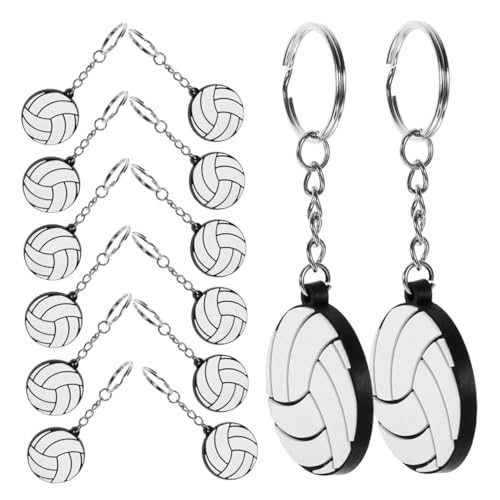 CLISPEED 16 Stück Teiliges PVC Volleyball Schlüsselanhänger Leichter Sport Schlüsselring mit Detailreichem Design Praktische und Kreative Schlüsselanhänger für Spieler Taschen von CLISPEED