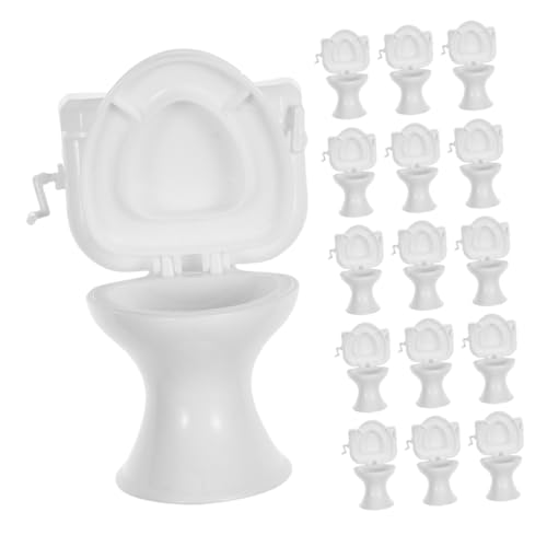 CLISPEED 16-teilige Miniatur-puppenhaustoilette: Weißes Puppenhausmöbelmodell – Badezimmertoilette Im Maßstab 1:12, Miniaturspielzeug Für Rollenspiele CLISPEED 16-teilige Miniatur-puppenhaustoilette: Weißes Puppenhausmöbelmodell – Badezimmertoilette Im Maßstab 1:12, Miniaturspielzeug Für Rollenspiele von CLISPEED