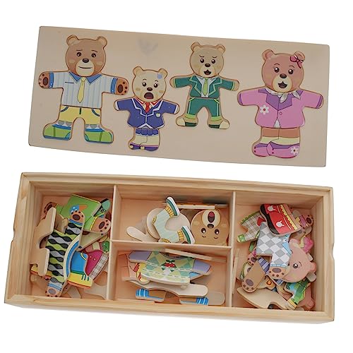 CLISPEED 1Satz Hölzpuzzle für Tierwechsel mit Bär Kreatives und Sicheres Holzpuzzle Hand Augen Koordination und Kreativität von CLISPEED