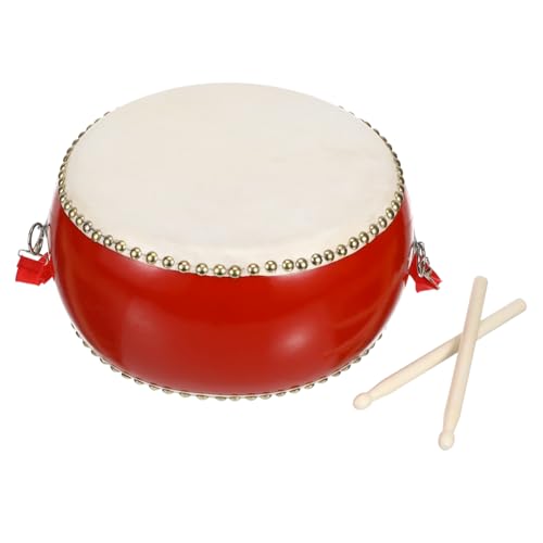 CLISPEED 1Satz Percussion Rindsleder Trommel für Lernspielzeug mit Schlagstock und Tragegurt Hochwertige Kindertrommel für Musikunterricht und Sensorisches Lernen von CLISPEED
