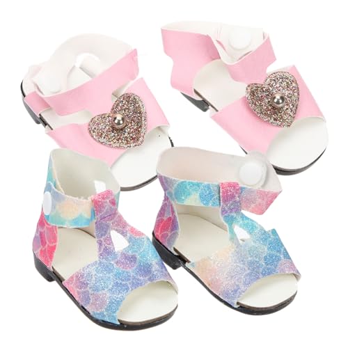CLISPEED 2 Paare Puppenschuhe für Puppen Strapazierfähige und Dekorative Mini Schuhspielzeuge Handgefertigt für Geeignet als Zubehör für Puppenhaus und Kreatives von CLISPEED