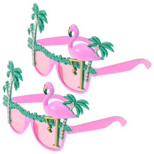 CLISPEED 2 Packungen rosa Flamingo-Sonnenbrillen, Kokosnussbaum-Brillen, lustige Sonnenbrillen, Foto-Requisiten für hawaiianische tropische Sommer-Strand-Flamingo-Partygeschenke CLISPEED 2 Packungen rosa Flamingo-Sonnenbrillen, Kokosnussbaum-Brillen, lustige Sonnenbrillen, Foto-Requisiten für hawaiianische tropische Sommer-Strand-Flamingo-Partygeschenke von CLISPEED
