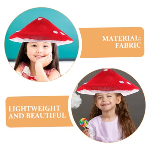 CLISPEED 2 STÜCK Pilz Hut Cosplay Kostüm mit Elastischem Band Leichter und Bequemer Stoff Lustige Party Fotoshooting Mütze für Jungen und Mädchen Vielseitiges Accessoire für Kostümspaß von CLISPEED