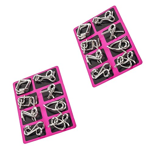 CLISPEED 2 Sätze Drahtpuzzle Knobelspiel Teiliges Gehirntrainer Robustes Entwirrungsspiel für Jugendliche Geschicklichkeitsspiel für Einzelspieler und Gruppen von CLISPEED
