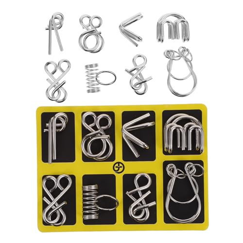 CLISPEED 2 Sätze Edelstahl draht Entwirrungs puzzlespiel Intelligenzring Lernspielzeug für Erwachsene Kognitives Denkspiel mit Teilen Traditionelle Chinesische Kultur von CLISPEED