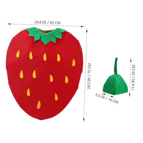 CLISPEED 2 Sätze Erdbeer Kostüm aus Bequemem Vliesstoff Niedliches Obst Design für Jungen und Mädchen Halloween Faschingskostüm Set für Kostümpartys und Rollenspiele CLISPEED 2 Sätze Erdbeer Kostüm aus Bequemem Vliesstoff Niedliches Obst Design für Jungen und Mädchen Halloween Faschingskostüm Set für Kostümpartys und Rollenspiele von CLISPEED
