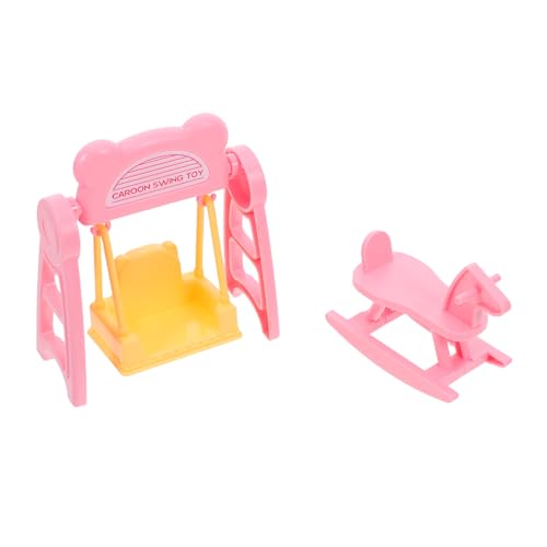 CLISPEED 2 Sätze Miniatur Dollhouse Zubehör mit Schaukel und Wippe Kreative Spielzeugdekoration für Kinderzimmer und Wohnzimmer für Rollenspiele und DIY Projekte von CLISPEED