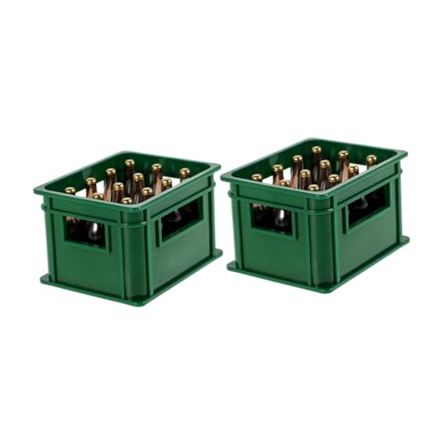 CLISPEED 2 Sätze Miniatur Weinflasche und Kiste Realistische Puppenhaus Dekoration Detaillierte Mini Flaschen und Körbe Geeignet für Mini Haus Küche Bar und Esszimmer Teiliges von CLISPEED