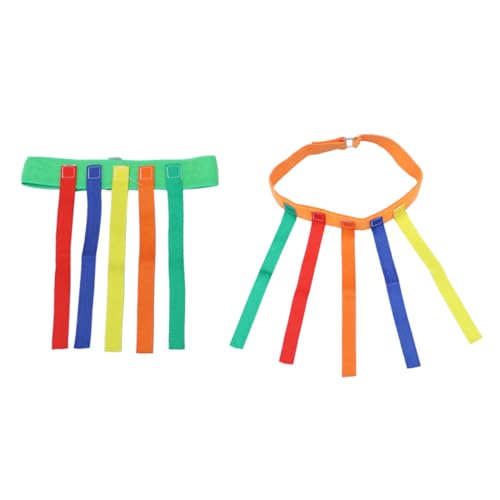 CLISPEED 2 Sätze Outdoor Pull Tail Spiel Gürtel Trainingsspielzeug Handliches Aktivitätsprop für Koordinative Bewegung und Familienspaß Bunte Farben Sicher und Praktisch Zufällige Farbe von CLISPEED