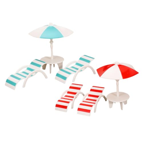 CLISPEED 2 Sätze Teiliges Set mit Strandstühlen und für Puppenhaus Robustes Plastikdekor für Zuhause Büro und Reisen von CLISPEED