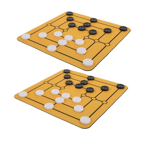 CLISPEED 2 Satz Nine Men's Morris Spiel Traditionelles Strategiespiel für Anfänger Fördert Geduld und Konzentration für Familien und Reisen von CLISPEED