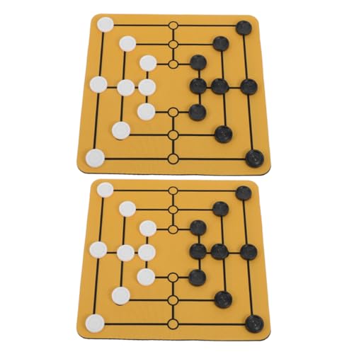 CLISPEED 2 Satz Nine Men's Morris Spiel Tragbares Strategiespiel für Familienfeiern Brain Teaser Brettspiel für Erwachsene für Reisen und Partys von CLISPEED