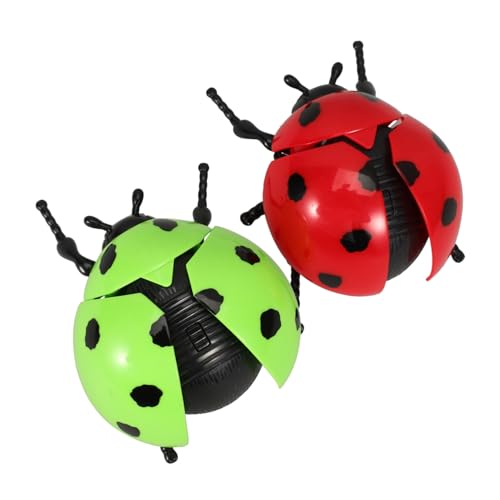 CLISPEED 2 Stück Aufziehbares Bunte Marienkäfer mit Realistischer Krabbelbewegung Lustige Wind Up Insekten für Kindergeburtstag Partygeschenk und Vorschulspielzeug von CLISPEED