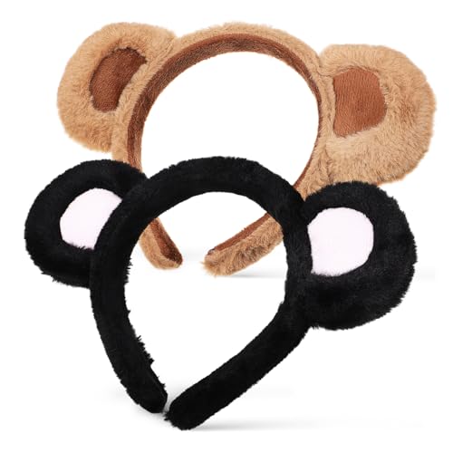 CLISPEED 2 Stück Bärenohren Haarreif mit Flauschigen Tierohren Elastischer Kopfband für Erwachsene und Originelles Cosplay Accessoire für Halloween Weihnachten und Party CLISPEED 2 Stück Bärenohren Haarreif mit Flauschigen Tierohren Elastischer Kopfband für Erwachsene und Originelles Cosplay Accessoire für Halloween Weihnachten und Party von CLISPEED