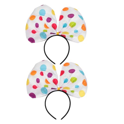 CLISPEED 2 Stück Clown Haarschmuck mit Schleife Buntes Haarband für Halloween Karneval Cosplay Geburtstagsfeiern Einzigartiges Design für Unvergessliche Kostüme von CLISPEED