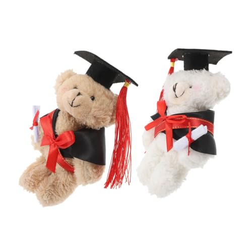 CLISPEED 2 Stück Dr. Bärenpuppe Abschluss vorhanden Party ausgestopft Mini Kawaii Plüschbär Plüsch Tier für Feiern Plüsch Geschenkidee Abschluss Bär Absolvent Stofftier Filzstoff von CLISPEED