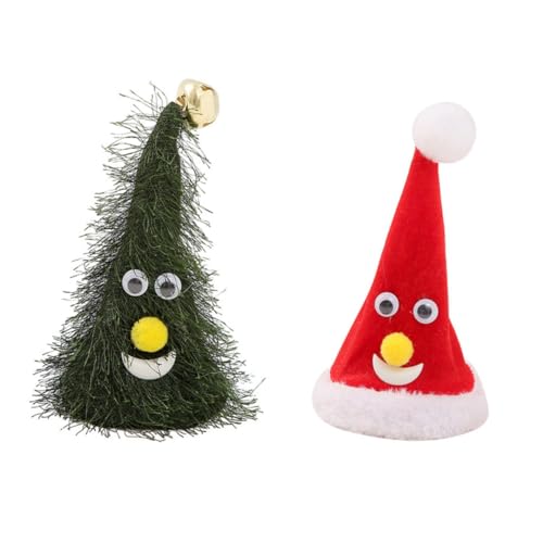 CLISPEED 2 Stück Elektrischer Weihnachtsbaum Deko mit Schwingender Plüschmütze und Klingelspiel Lustige Weihnachtsbaum Spielzeuge für Innen Kreative Tischdekoration zur Weihnachtsfeier von CLISPEED