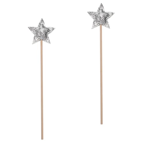 CLISPEED 2 Stück Feenstäbe mit Glitzerstern Zauberstab für Mädchen Geburtstag Party Bühnenauftritt Prinzessin Kostüm Requisite Silber CLISPEED 2 Stück Feenstäbe mit Glitzerstern Zauberstab für Mädchen Geburtstag Party Bühnenauftritt Prinzessin Kostüm Requisite Silber von CLISPEED