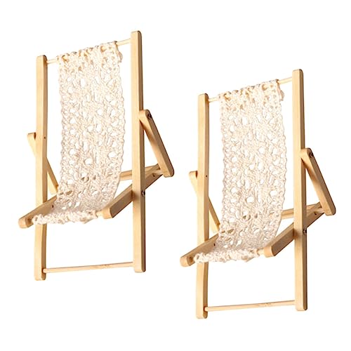 CLISPEED 2 Stück Gartenstuhl Kompakte Beach Chair Modelle für Puppenhaus Dekoration von CLISPEED