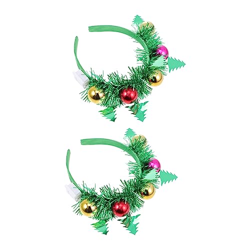 CLISPEED 2 Stück Haarschmuck Weihnachtsbaum Stirnband mit Pailletten Lustige Xmas Party Kopfbedeckung für Mädchen Kostüm Accessoire Passend für Festtage und Karneval von CLISPEED