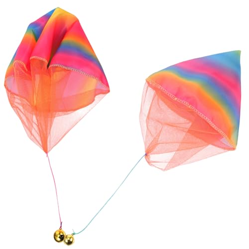 CLISPEED 2 Stück Handwurf Fallschirm Großer und Kleiner Bunter Fallschirm mit Klingel Leichtes Outdoor Flugspielzeug für Jungen und Mädchen für Geburtstag und Freizeit CLISPEED 2 Stück Handwurf Fallschirm Großer und Kleiner Bunter Fallschirm mit Klingel Leichtes Outdoor Flugspielzeug für Jungen und Mädchen für Geburtstag und Freizeit von CLISPEED