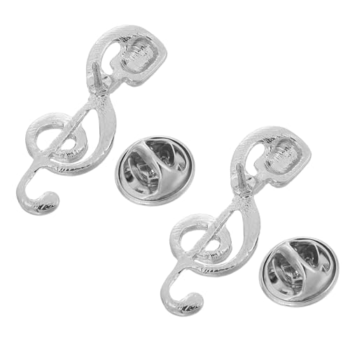 CLISPEED 2 Stück Hinweis-mikrofon-brosche Broschen Für Männer Musikstifte Musiknotenbrosche Mikrofonstift Musikbrosche Musikalische Brosche Reversbroschen Für Damen Zinklegierung Silver von CLISPEED