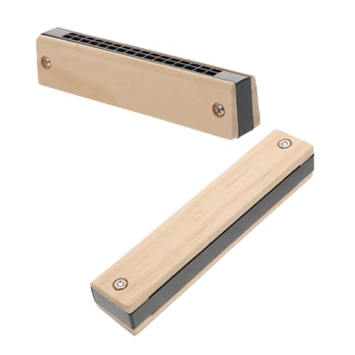 CLISPEED 2 Stück Holzmundharmonika Musikinstrument DIY Pädagogisches für Mädchen Jungen Robust Langlebig aus Hochwertigem Holz von CLISPEED