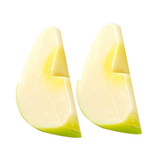 CLISPEED 2 Stück Künstliche Grüne Apfelscheiben Realistische PVC Obstdekoration DIY Zubehör für Küchentisch Fotorequisiten Vielseitige Fake Früchte für Heim und Partygestaltung von CLISPEED