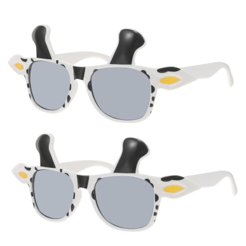 CLISPEED 2 Stück Kuh Tierbrillen Neuheitsbrillen Party Sonnenbrillen Für Erwachsene Tierbrillenrahmen Kuhbrillen Cosplay Brillen Kuh Kostümzubehör Lustige Brillen Kuh Cosplay von CLISPEED