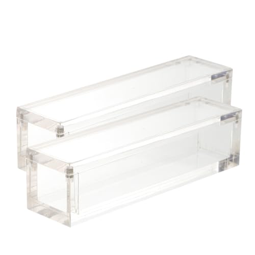 CLISPEED 2 Stück Magnetische Acryl Würfel Aufbewahrungsbox Transparent mit Deckel Würfel Organizer für Leicht Kratzfest Tragbar für Outdoor und Spielzubehör von CLISPEED