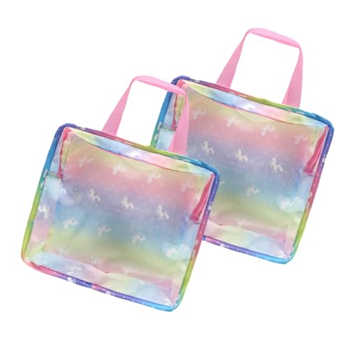 CLISPEED 2 Stück Mini Einhorn Handtasche Puppenrucksack Puppen Reisetasche Tragetasche Für Mama Und Süße Weiche Accessoires Aufbewahrungstasche Für Puppenzubehör Aufbewahrungstasche von CLISPEED