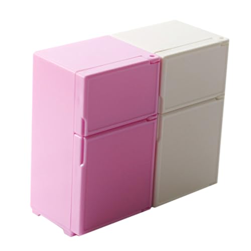 CLISPEED 2 Stück Mini Möbel Modell Kühlschränke Rosa Mini Kühlschrank Puppenhaus Möbel Miniatur Kühlschrank Mini Kühlschrank Für Puppenhaus Vertikaler Kühlschrank Kühlschrank von CLISPEED
