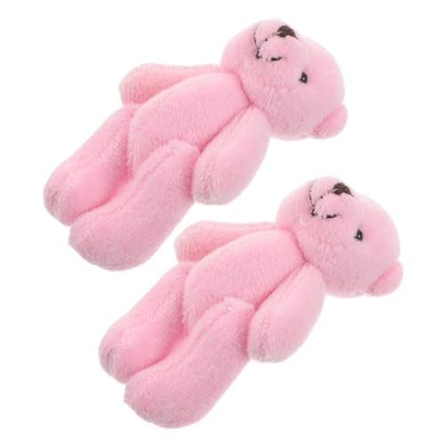 CLISPEED 2 Stück Mini Plüschbären Realistische Kuscheltiere für Puppenhäuser und DIY Bastelprojekte für Sammler Rosa von CLISPEED