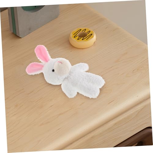 CLISPEED 2 Stück Mini Plüschhasen Realistische Weiße Kuscheltiere aus Weichem Miniatur Hasen für Puppenhaus Dekoration für Kreativitätsförderung und Sammelobjekt von CLISPEED
