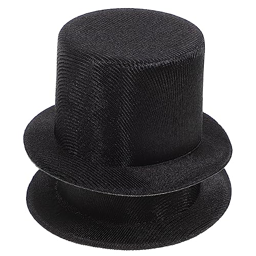 CLISPEED 2 Stück Mini Top Hats für Bastelarbeiten Leichte Schwarze Mini Hüte für DIY Weihnachtsmann Puppen Schneemann Deko Vielseitige Handarbeitsmützen für Puppen und Kreative von CLISPEED