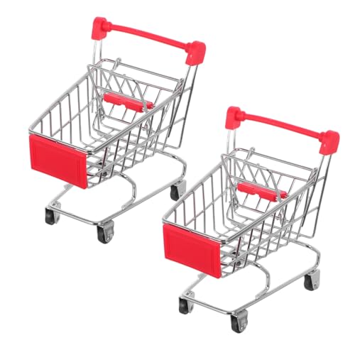 CLISPEED 2 Stück Mini einkaufswagen Modell Kleine Einkaufswagen Stabil Robust Realistische Miniatur für Spiel und Dekoration von CLISPEED