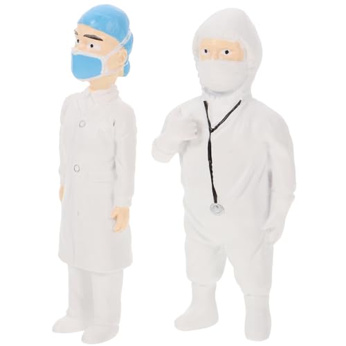CLISPEED 2 Stück Miniatur Arztfiguren aus Robustem Material Farbig Bemalte Mini People Models für Sandtisch Mikrolandschaft und Architektonische Miniatur Dekorationen CLISPEED 2 Stück Miniatur Arztfiguren aus Robustem Material Farbig Bemalte Mini People Models für Sandtisch Mikrolandschaft und Architektonische Miniatur Dekorationen von CLISPEED