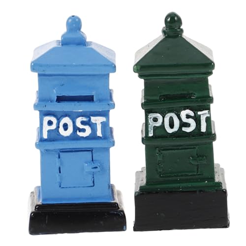 CLISPEED 2 Stück Miniatur Briefkasten Resin Postbox Modell Stabile und Langlebige Miniatur Dekoration für Puppenhäuser DIY Landschaften Charmante Handgefertigte Mini Briefkästen in Blau CLISPEED 2 Stück Miniatur Briefkasten Resin Postbox Modell Stabile und Langlebige Miniatur Dekoration für Puppenhäuser DIY Landschaften Charmante Handgefertigte Mini Briefkästen in Blau von CLISPEED