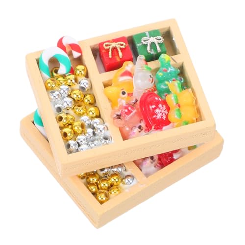 CLISPEED 2 Stück Miniatur Dollhouse Zubehör Weihnachtsdekoration Mini Candy Ornaments Kleine Bunte Süßigkeiten Miniatur für Puppenhaus Festliche Akzente von CLISPEED