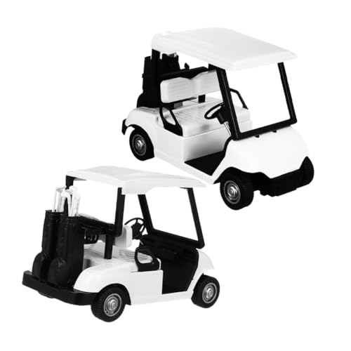 CLISPEED 2 Stück Miniatur Golfwagen Modell Langlebiges Legierungs Mini Golf Cart mit Detailgetreuer Nachbildung Robustes und Dekoratives Sammlerstück für Büro und Kinderzimmer von CLISPEED
