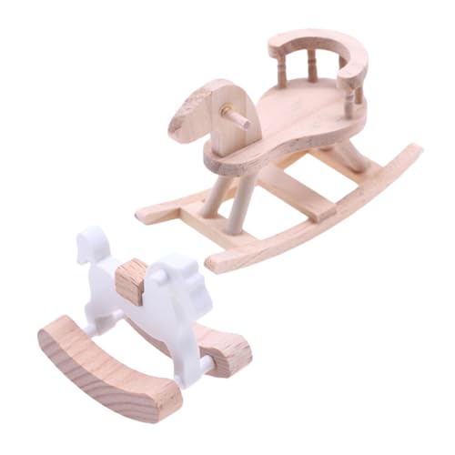 CLISPEED 2 Stück Miniatur Schaukelpferd aus Massivem Holz Teiliges in Natur und Weiß Detailreiches Puppenhaus Möbel Langlebige Handarbeit für Kreative Kinderzimmerdekoration und Sammler CLISPEED 2 Stück Miniatur Schaukelpferd aus Massivem Holz Teiliges in Natur und Weiß Detailreiches Puppenhaus Möbel Langlebige Handarbeit für Kreative Kinderzimmerdekoration und Sammler von CLISPEED