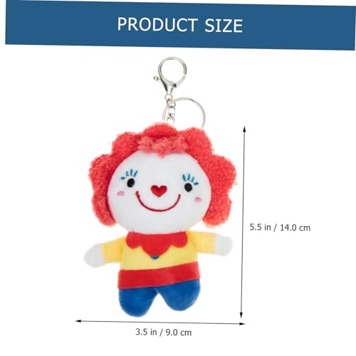 CLISPEED 2 Stück Plüsch Clown Schlüsselanhänger Niedliche Gefüllte Puppenanhänger Weiches Material Cartoon Design als Rucksackdeko für Mädchen und Jungen Handliches Accessoire von CLISPEED