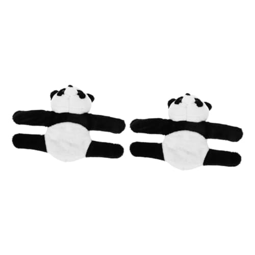 CLISPEED 2 Stück Plüsch Panda Slap Bracelet Kuscheliges Bequemes Stofftier armband als Partydeko und Kindergeburtstags Geschenk Langlebig Sanft für Kostümpartys und Festivitäten von CLISPEED