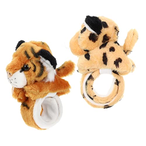 CLISPEED 2 Stück Plüsch Schnapparmbänder Slap Bands mit Tiermotiven Leichte Langlebige Partygeschenke für Schule Geburtstage Halloween Weihnachten Ostern Praktische Tier Slap Armbänder von CLISPEED