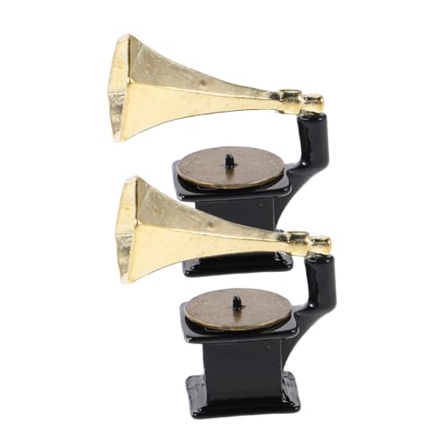 CLISPEED 2 Stück Puppenhaus Plattenspieler Deko Langlebiges Miniaturmodell für Sammler und Kreative Puppenhausgestaltung von CLISPEED