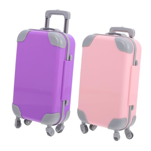 CLISPEED 2 Stück Puppenkoffer Miniatur Reisegepäck für Puppen Leicht und Kompakt mit Realistischem Design als Puppenhaus Zubehör für Mädchen von CLISPEED